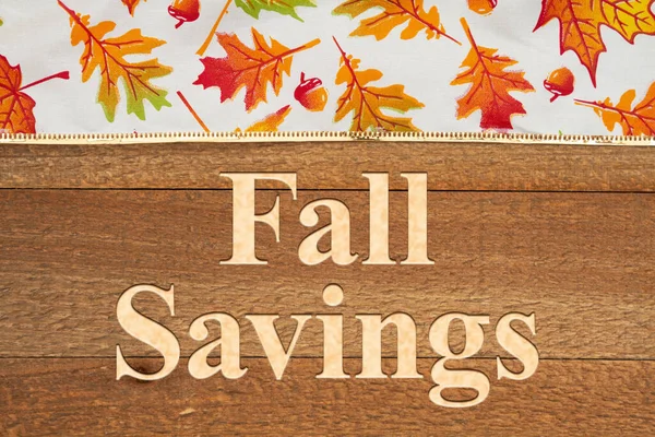 Őszi Megtakarítás Üzenet Jel Őszi Levelek Időjárási — Stock Fotó
