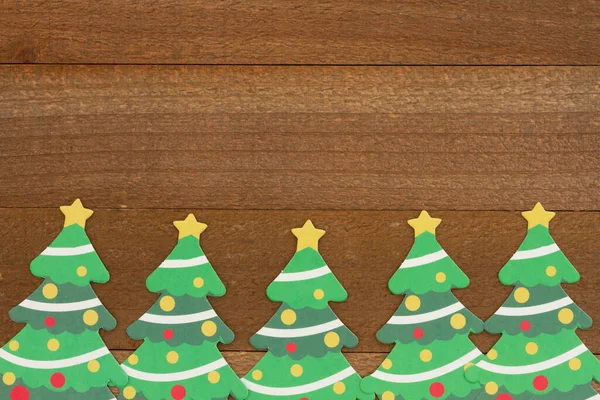 Árboles Navidad Madera Envejecida Fondo Vacaciones Para Invierno Mensaje Temporada — Foto de Stock