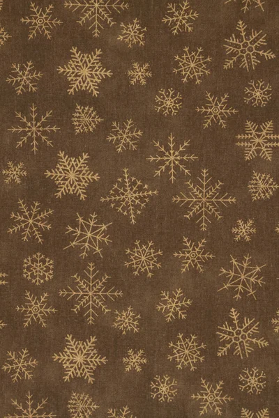 冬季或季节信息的褐色和金色雪花背景 — 图库照片