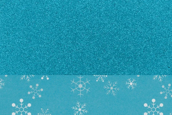 Blue Snowflakes Glitter Material Holiday Background Your Winter Seasonal Message — Stock Photo, Image