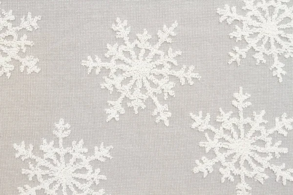 Copos Nieve Blancos Sobre Fondo Vacaciones Material Gris Para Invierno — Foto de Stock