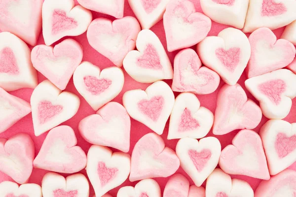 Różowy Biały Cukierki Serce Miłość Tło Dla Walentynki Lub Rocznicę — Zdjęcie stockowe
