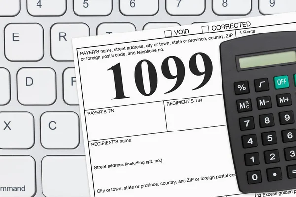 Doing Your Taxes Freelancer Usa 1099 Form Keyboard — Fotografia de Stock