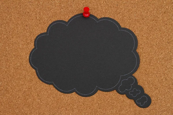 Blank Chalkboard Thought Bubble Pushpin Corkboard Your Message Information — Stock Photo, Image