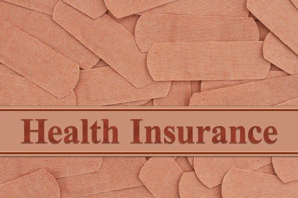 Health Insurance Message Lots Fabric Adhesive Band Aids Your Medical — Foto Stock