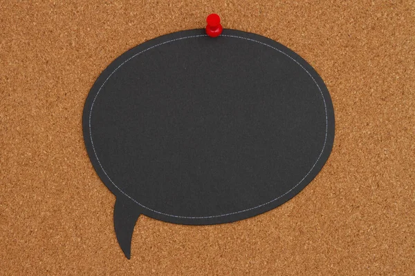 Blank Chalkboard Speech Bubble Pushpin Corkboard Your Message Information — Stock Photo, Image