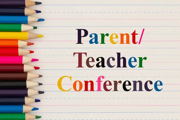 Veli Öğretmenler Konferansı Iletisi Renkli Kalemlerle Sizin Için Klasik Yönetmelik — Stok fotoğraf