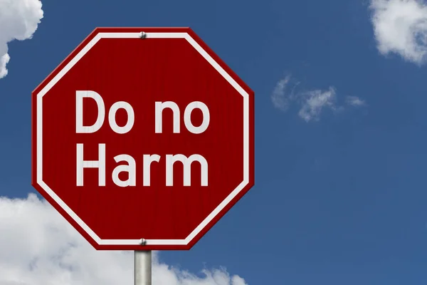Harm Message Red Street Stop Sign Sky — Stock Photo, Image