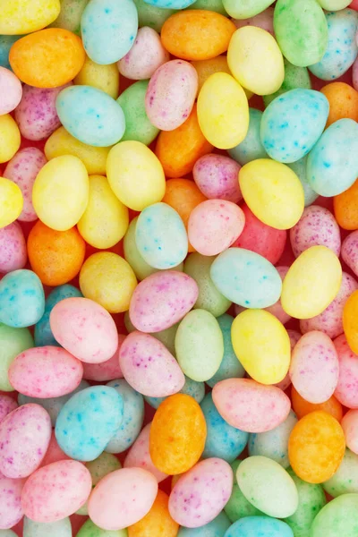 Bayram Mesajınız Için Pastel Renkli Şekerlerin Paskalya Yumurtası Arka Planı — Stok fotoğraf