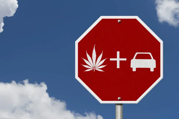 Dont Cannabis Drive Message Red Street Stop Sign Sky — Stock Photo, Image