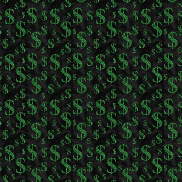 Paranız Veya Dolar Mesajınız Için Tekrarlanan Pürüzsüz Arkaplanda Yeşil Siyah — Stok fotoğraf