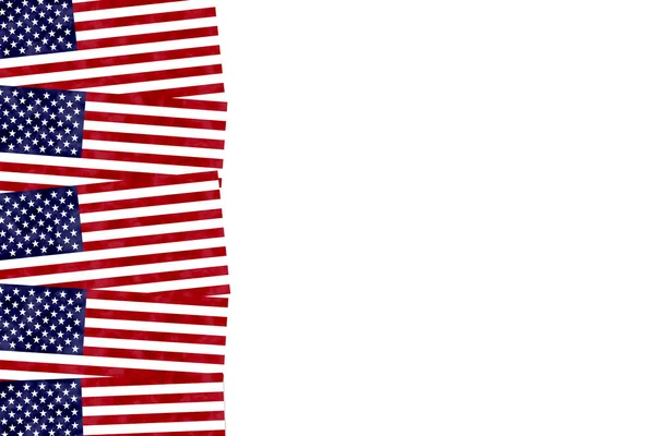 Borda Vermelha Branca Azul Bandeira Dos Eua Isolada Branco Para — Fotografia de Stock