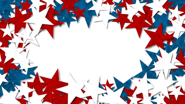 说明美国或爱国信息的红星 白星和蓝星背景 — 图库照片