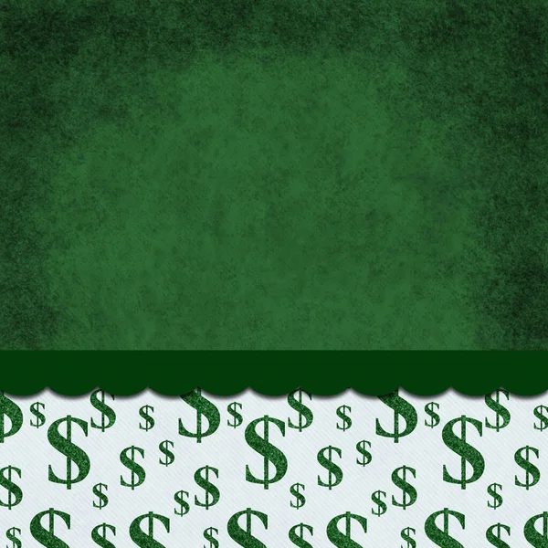 당신의 돈이나 메시지를 리본이 채푸지 Grunge Green 달러사인 — 스톡 사진