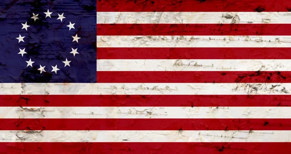 Vintage Gammal Betsy Ross Stjärnor Amerikanska Väder Flagga — Stockfoto