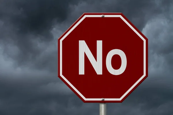 Message Red Street Stop Sign Stormy Sky — Stock Photo, Image