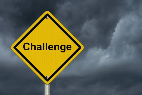 Varování Challenge Před Značkou Americké Silniční Výstražné Znamení Slovem Challenge — Stock fotografie