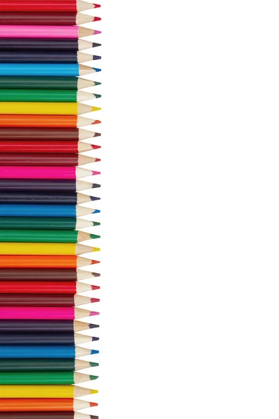 Lápis Colorido Lápis Lápis Fundo Escola Isolado Branco Para Sua — Fotografia de Stock