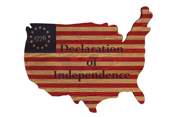 Declaração Independência Mensagem Sobre Vintage Velho Betsy Ross Estrelas Weathered — Fotografia de Stock