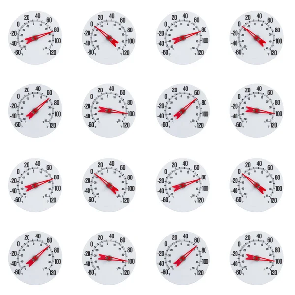 Termómetro Blanco Rojo Sobre Fondo Transparente Que Repite Para Temperatura —  Fotos de Stock