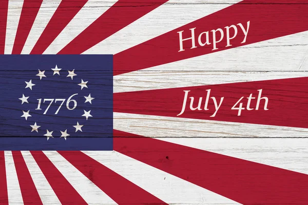 Happy 4Th July Vintage Old Betsy Ross Stars Weathered American — Stock Photo, Image