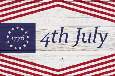 Klasik Betsy Ross 'un 4 Temmuz' u kutlu olsun. Amerikan bayrağına dayanmış 13 yıldız.