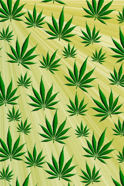 Zöld Háttér Kannabisz Üzenet Stock Kép