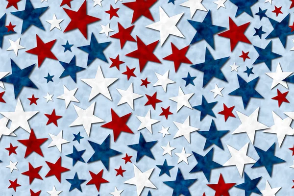 Stelle Rosse Bianche Blu Sfondo Astratto Messaggio Americano Patriottico — Foto Stock