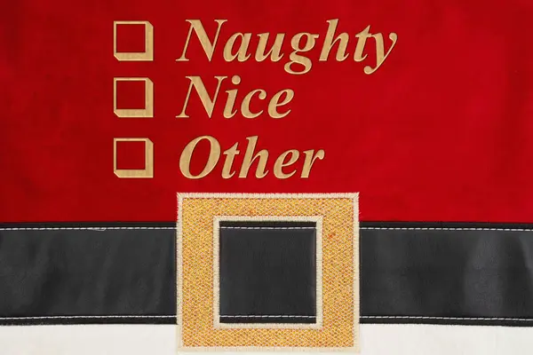 Frech Oder Nett Oder Andere Checkbox Für Weihnachten Auf Weihnachtsmann — Stockfoto