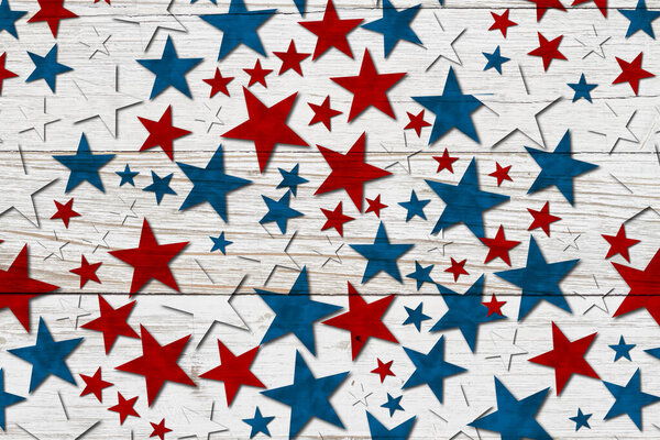 Retro USA red, white and blue stars background with space for your US or patriotic message
