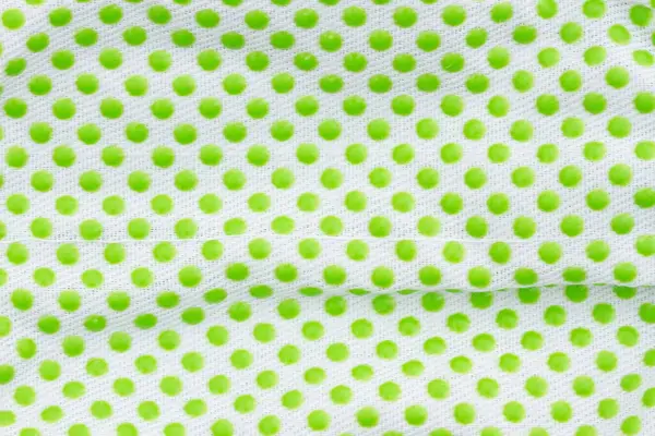 Green White Polka Dot Fabric Background Texture — Stock Photo, Image