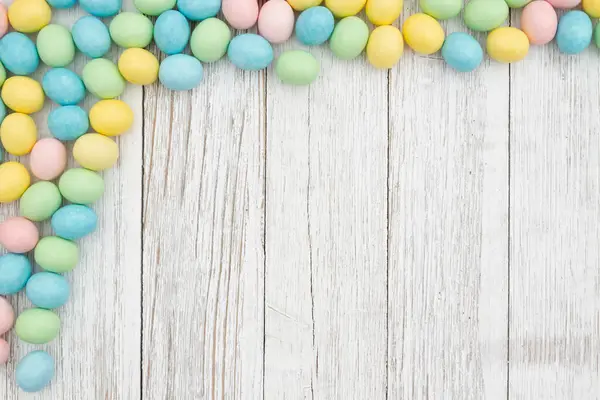Pale Easter Egg Background White Weathered Wood Royalty Free Stock Images
