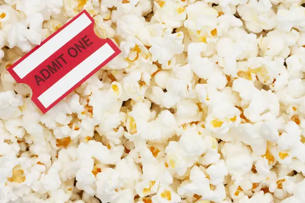 Popcorn Salty Healthy Snack Admission Ticket Background — Stock Photo, Image
