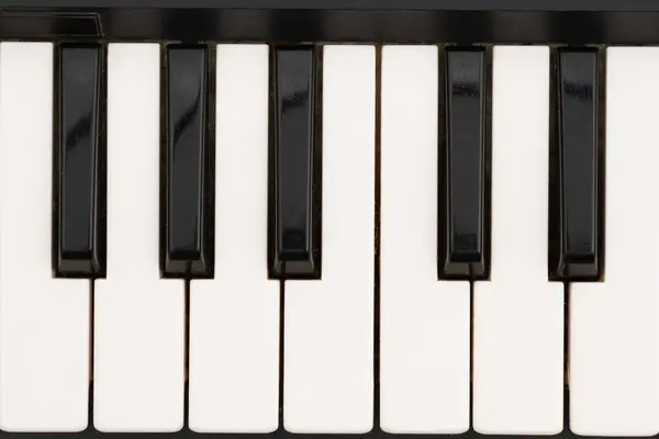 ピアノキーボードのクローズアップ音楽の背景 ストック写真