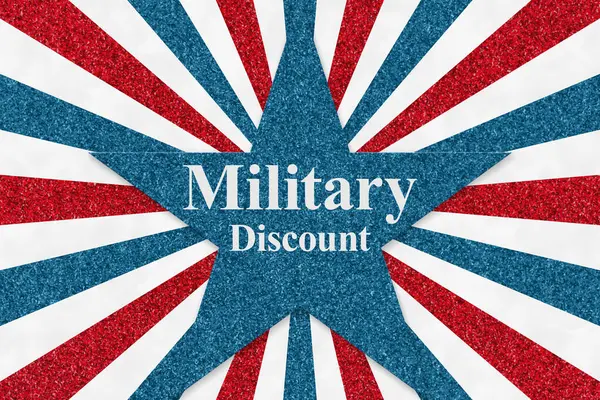 Military Discount Red Blue Stripes Blue Stars — Stock Photo, Image