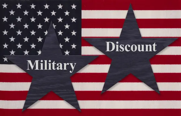Military Discount Flag Stars Stripes Blue Stars Stockbild
