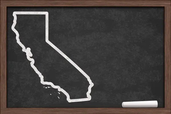 Mapa Stanu Kalifornia Tablicy Kawałkiem Kredy Obrazek Stockowy