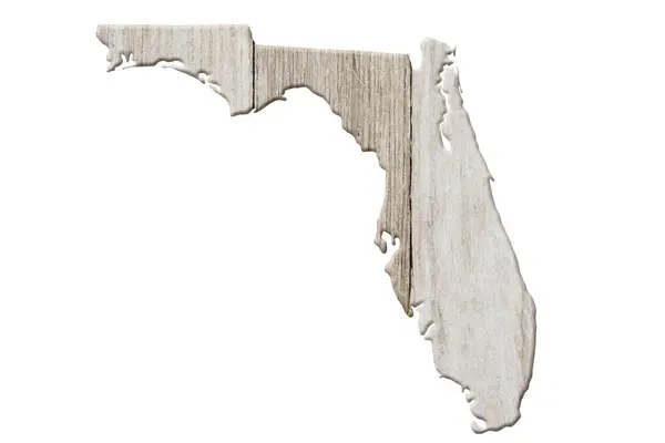 天候の木材とフロリダ州のマップ ストック写真
