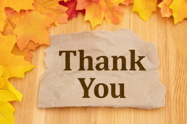 Düşen yapraklarla ve tahıllı bir kağıt parçasıyla teşekkür ederim. 