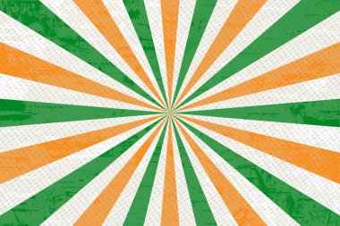  Retro grunge safranı ve yeşil ışın güneşi klasik bir mesaj için soyut bir arkaplan patlaması