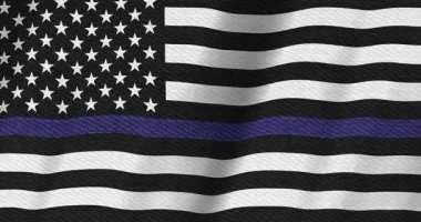 İnce Mavi Hat Amerikan bayrağı. Polis ya da kolluk kuvvetlerinin geçmişinde kusursuz bir döngü var.
