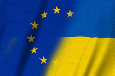 İhtilaf mesajınız için AB ve Ukrayna bayrağı geçmişi