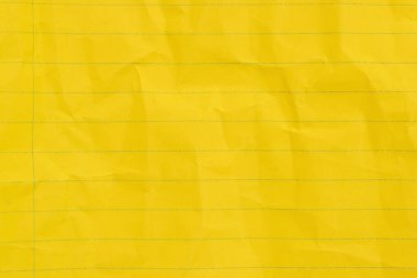 Okul, eğitim, günlük veya yazım temaları için parçalanmış sarı çizgili gevşek yapraklı defter kağıdı arka planı