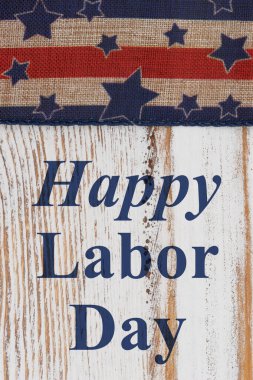 Geçmiş Amerikan kırmızı, beyaz ve mavi yıldızlı İşçi Bayramı 'nız kutlu olsun. Amerikan işçilerini ve ulusal gururu kutlayan çizgiler.