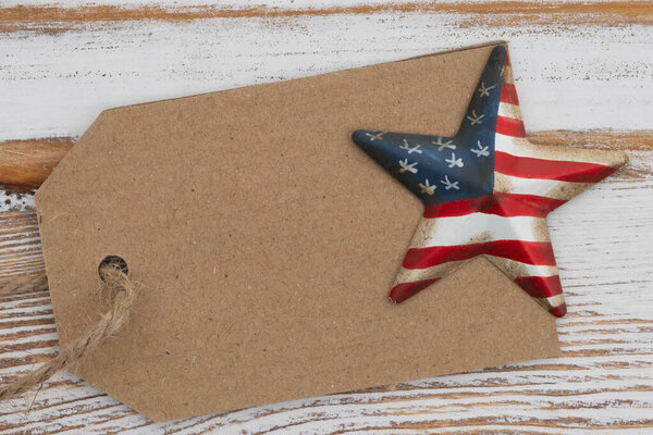 Пустой ценник с патриотической звездой для патриотических продаж, праздничных ярлыков или подарков