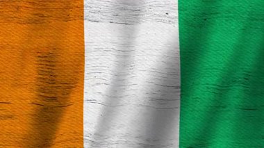 Fildişi Sahili grunge bayrağı, Fildişi olayları hakkındaki mesajınız için pürüzsüz bir döngü ile arka plan sallıyor 