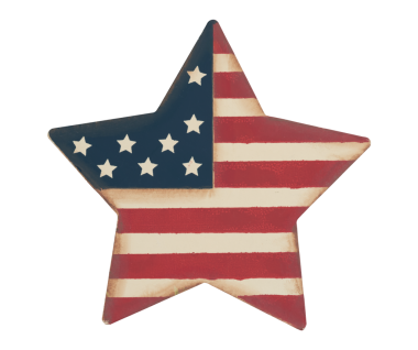 Wood USA bayrak yıldızları ve çizgileri Bağımsızlık Günü ya da Anma Günü gibi vatanseverlik temaları için beyazda izole edildi