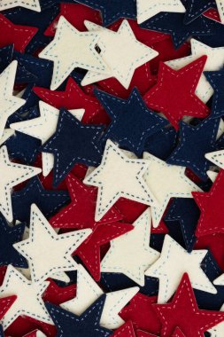 Amerika 'nın Amerikan gururu ve vatanseverliği için kırmızı, beyaz ve mavi yıldızlı geçmişi