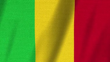 Mali olaylarıyla ilgili mesajınız için arkaplanda pürüzsüz bir döngü sallayan Mali bayrağı 