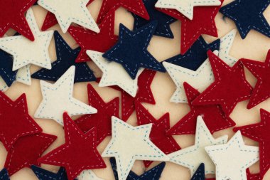 Amerika 'nın Amerikan gururu ve vatanseverliği için kırmızı, beyaz ve mavi yıldızlı geçmişi